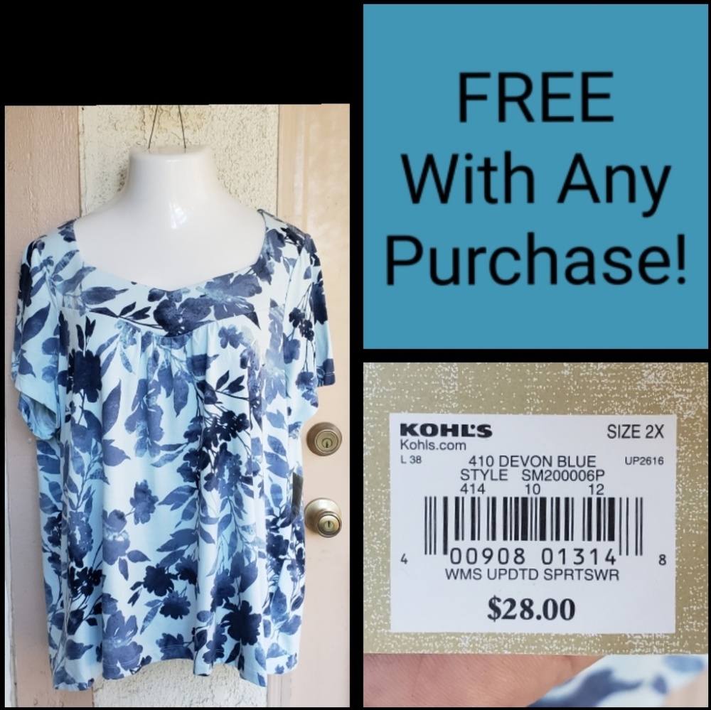 2X women KHOL'S floral knit shirt